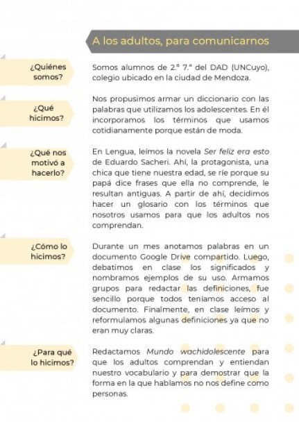 imagen "Mundo Wachidolescente", diccionario de palabras usadas por adolescentes