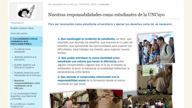 imagen "Ser estudiante de la UNCuyo" un curso de Ingreso virtual que construye ciudadanía universitaria