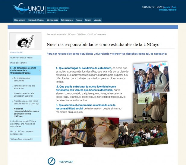 imagen "Ser estudiante de la UNCuyo" un curso de Ingreso virtual que construye ciudadanía universitaria