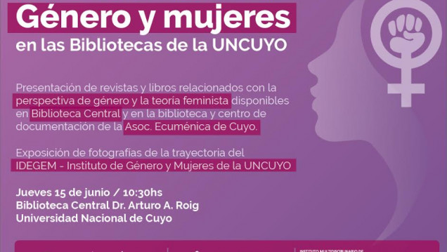 imagen "Muestra de la colección de libros de la temática Género y mujeres en las Bibliotecas de la UNCUYO"