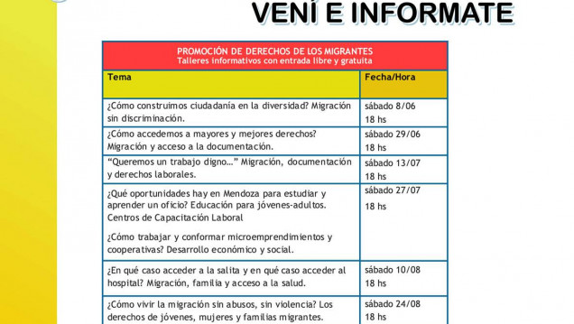 imagen Promueven talleres informativos para las minorías migrantes