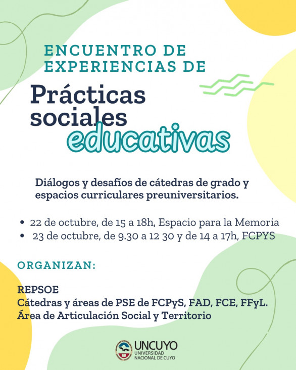 imagen Docentes de la UNCUYO construyen un espacio colectivo para reflexionar sobre las Prácticas Sociales Educativas 