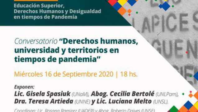 imagen Conversatorio: Derechos humanos, universidad y territorios en tiempos de pandemia