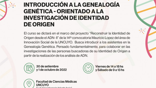 imagen Dictarán curso de introducción a la Genealogía Genética