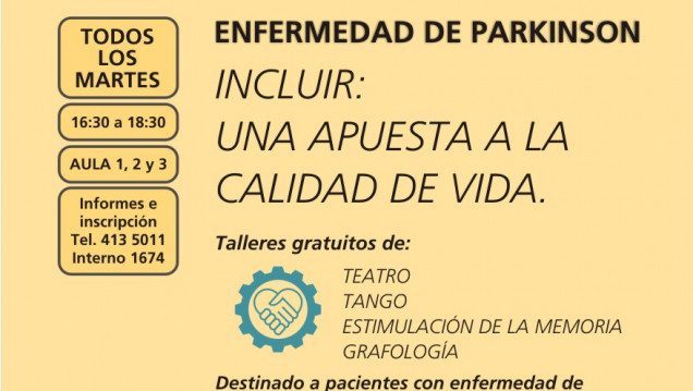 imagen Realizan talleres gratuitos para pacientes con parkinson y sus familiares