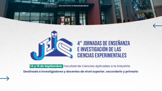 imagen Convocan a presentar trabajos para las IV Jornadas de Enseñanza e Investigación de las Ciencias Experimentales