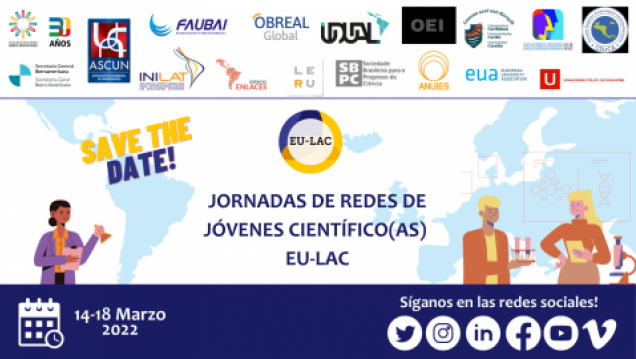 imagen Se abre convocatoria para presentar trabajos en las Jornadas de Redes de Jóvenes Científicos(as) de la Unión Europea, América Latina y el Caribe 2022. 