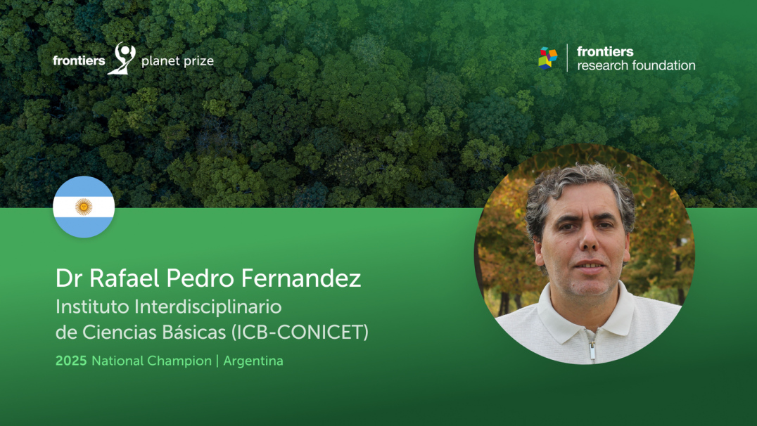 imagen El investigador de la UNCUYO, Rafael Fernandez, fue distinguido en Suiza durante la 3º edición de los Frontiers Planet Prize