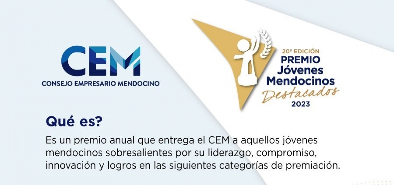 imagen El Consejo Empresario Mendocino abre la convocatoria para el Premio Jóvenes Mendocinos Destacados 2023