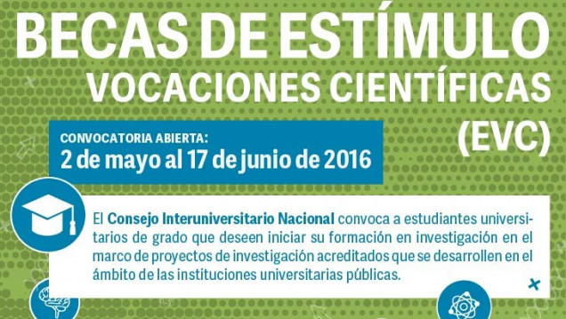 imagen Convocatoria abierta: Becas de Estímulo a las Vocaciones Científicas 2016 (Becas CIN)