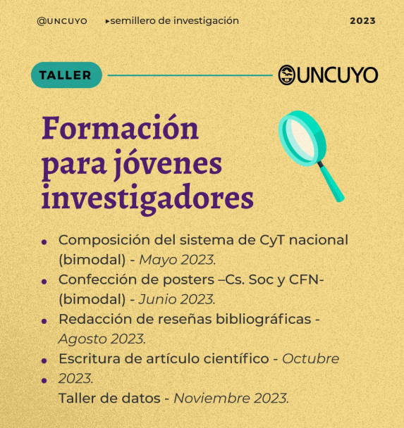 imagen El Semillero de Investigación ofrecerá un ciclo de talleres orientados a jóvenes investigadores