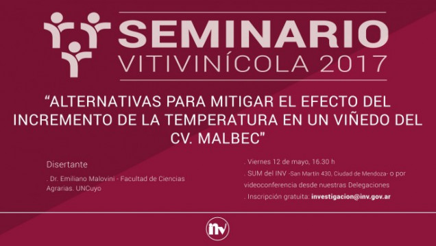 imagen El INV realizará un nuevo Seminario Vitivinícola