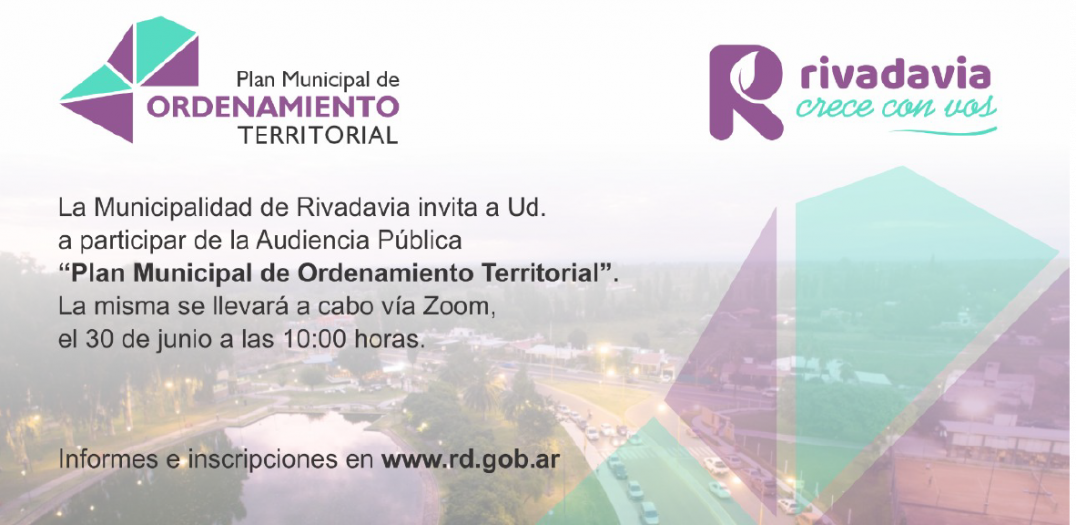 imagen AUDIENCIA PÚBLICA PLAN MUNICIPAL DE ORDENAMIENTO TERRITORIAL RIVADAVIA