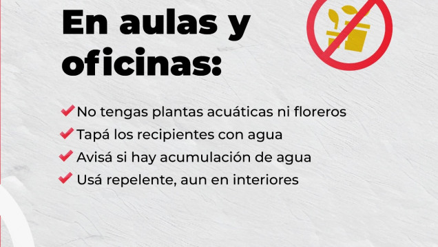 imagen UNCUYO sin Dengue: en aulas y oficinas