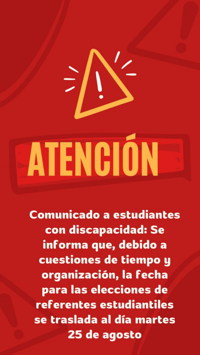 imagen Elección de Referentes de Estudiantes con Discapacidad: las elecciones se realizarán el 25 de agosto