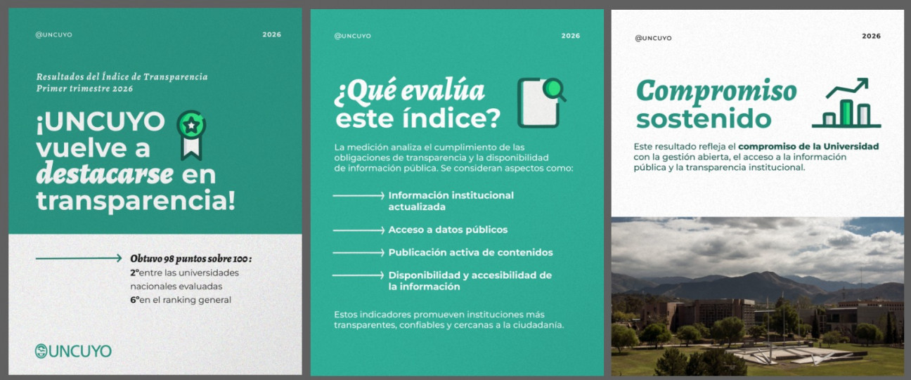 imagen Transparencia: la UNCUYO avanzó al 2º lugar en el ranking de universidades públicas nacionales