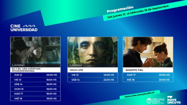 imagen Programación del Cine Universidad del 12 al 18 de septiembre