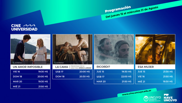 imagen Programación Cine Universidad del 15 al 21 de agosto