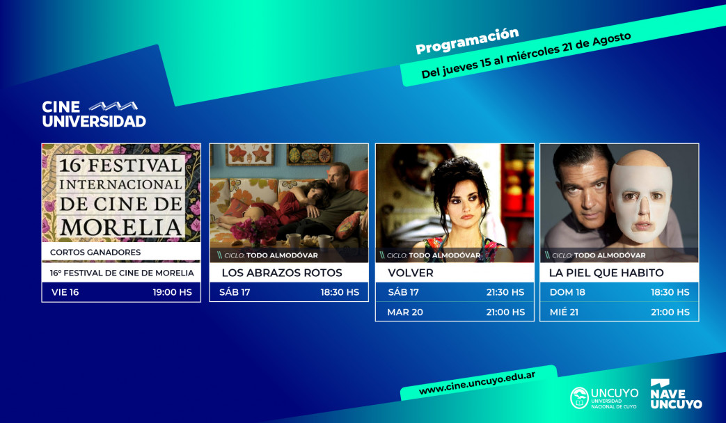 imagen Programación Cine Universidad del 15 al 21 de agosto