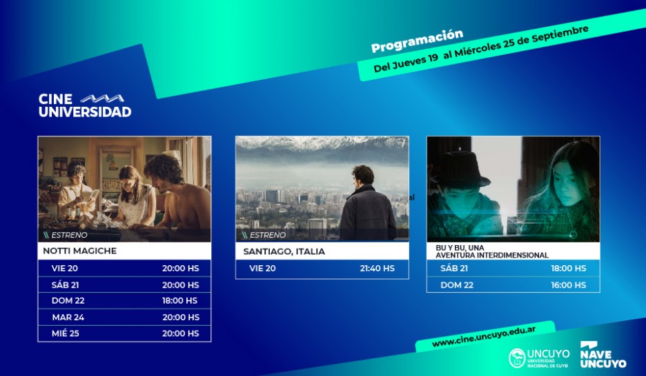 imagen Programación del Cine Universidad del 19 al 25 de septiembre