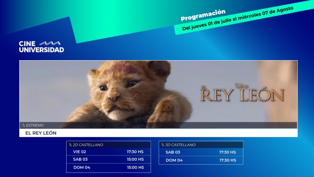 imagen Gran estreno de «El Rey León» en el Cine Universidad