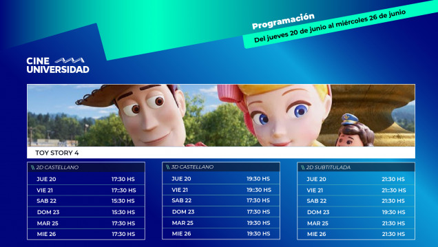 imagen La programación del Cine Universidad arranca con el estreno más esperado, llega Toy Story 4 