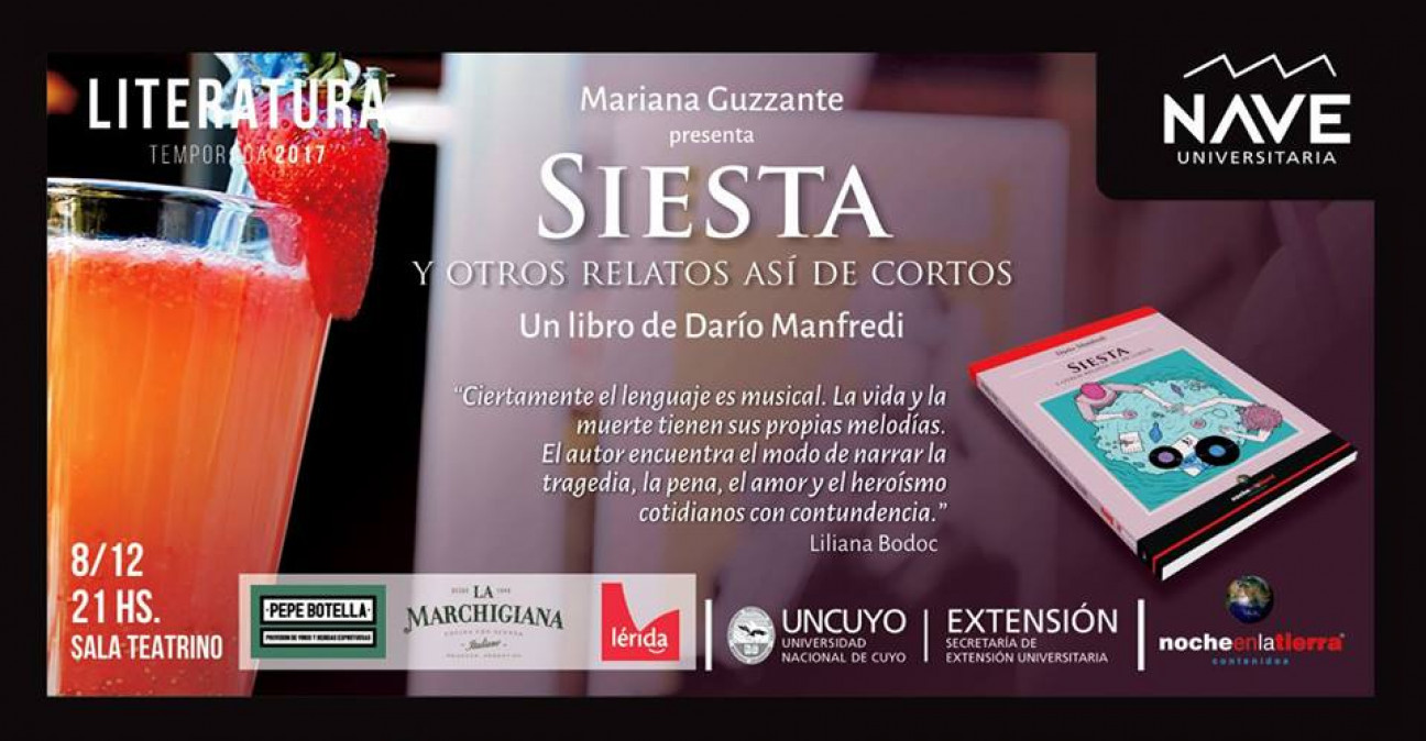 imagen Se presenta el libro «Siesta (y otros relatos así de cortos)» de Darío Manfredi