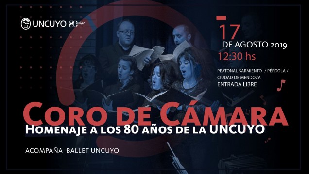 imagen El Coro de Cámara brindará un concierto homenaje a los 80 años de la Universidad Nacional de Cuyo