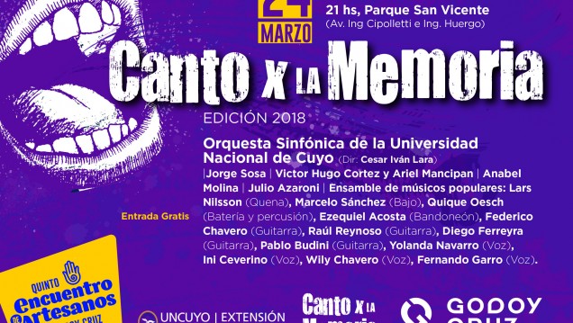 imagen La Orquesta Sinfónica participará del Festival «Canto X la Memoria»