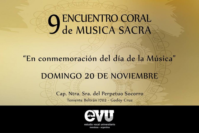 imagen El Coro de Jóvenes de la UNCUYO formará parte del 9º Encuentro Coral de Música Sacra   