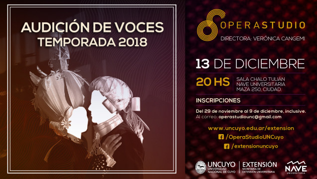 imagen Opera Studio convoca a voces para su Temporada 2018