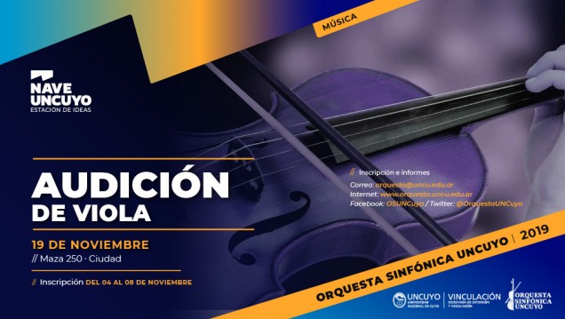 imagen La Orquesta Sinfónica realizará audiciones para Viola