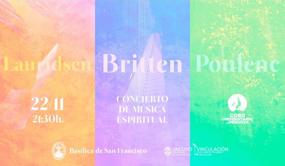 imagen Poulenc, Britten y Lauridsen: Música Espiritual, en las voces del Coro Universitario de Mendoza
