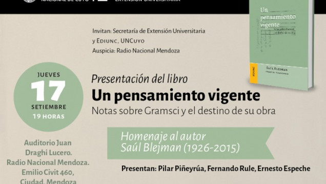 imagen La Ediunc ofrecerá un homenaje a Saúl Blejman con la presentación de su último libro