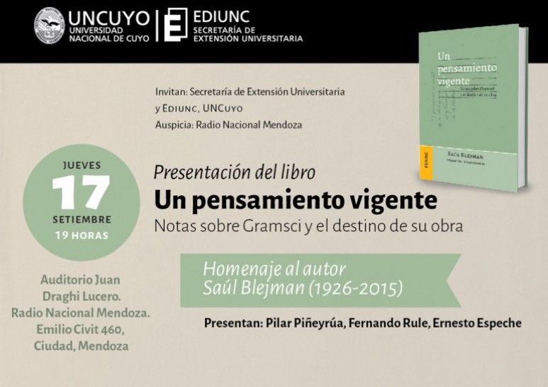 imagen La Ediunc ofrecerá un homenaje a Saúl Blejman con la presentación de su último libro