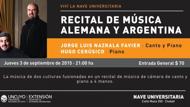 imagen Recital de música Alemana y Argentina