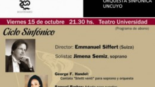 imagen La Orquesta brindará un Concierto junto a Emmanuel Siffert