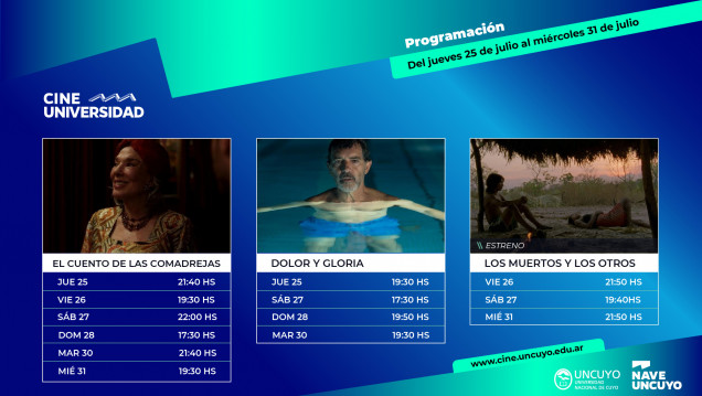 imagen Programación del Cine Universidad del 25 al 31 de julio