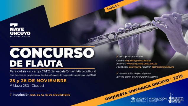 imagen Concurso para cargo de flautista en la Orquesta Sinfónica