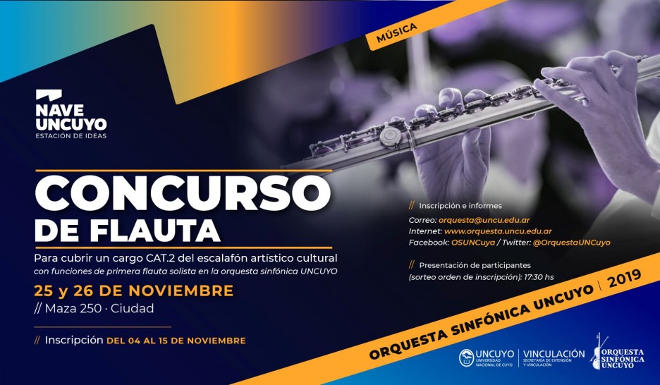 imagen Concurso para cargo de flautista en la Orquesta Sinfónica