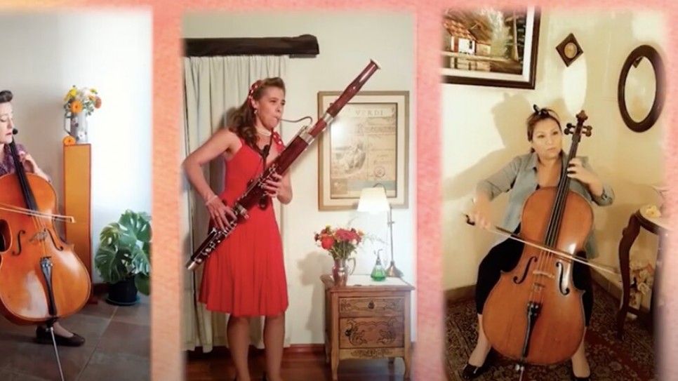 imagen Las mujeres de la Orquesta Sinfónica comparten una emotiva versión del bolero "Contigo en la distancia"