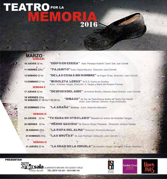 imagen El elenco de teatro de la UNCuyo participará del Festival Teatro por la Memoria