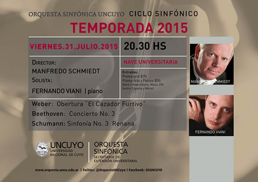 imagen OSUNCUYO presenta " Von Weber – Beethoven – Schumann" dirigida por Manfredo Schmiedt