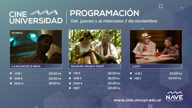 imagen Programación Cine Universidad del 1 al 7 de noviembre