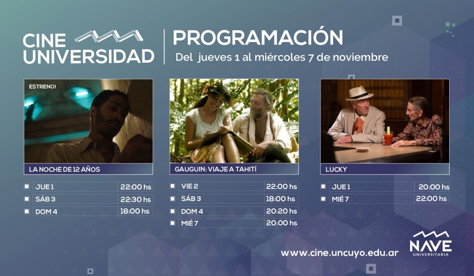 imagen Programación Cine Universidad del 1 al 7 de noviembre