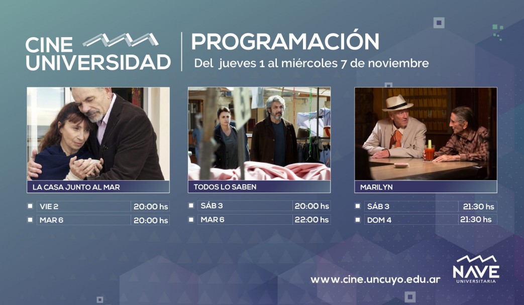 imagen Programación Cine Universidad del 1 al 7 de noviembre