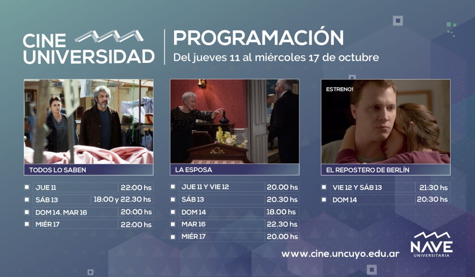 imagen Programación de Cine Universidad del 11 al 17 de octubre