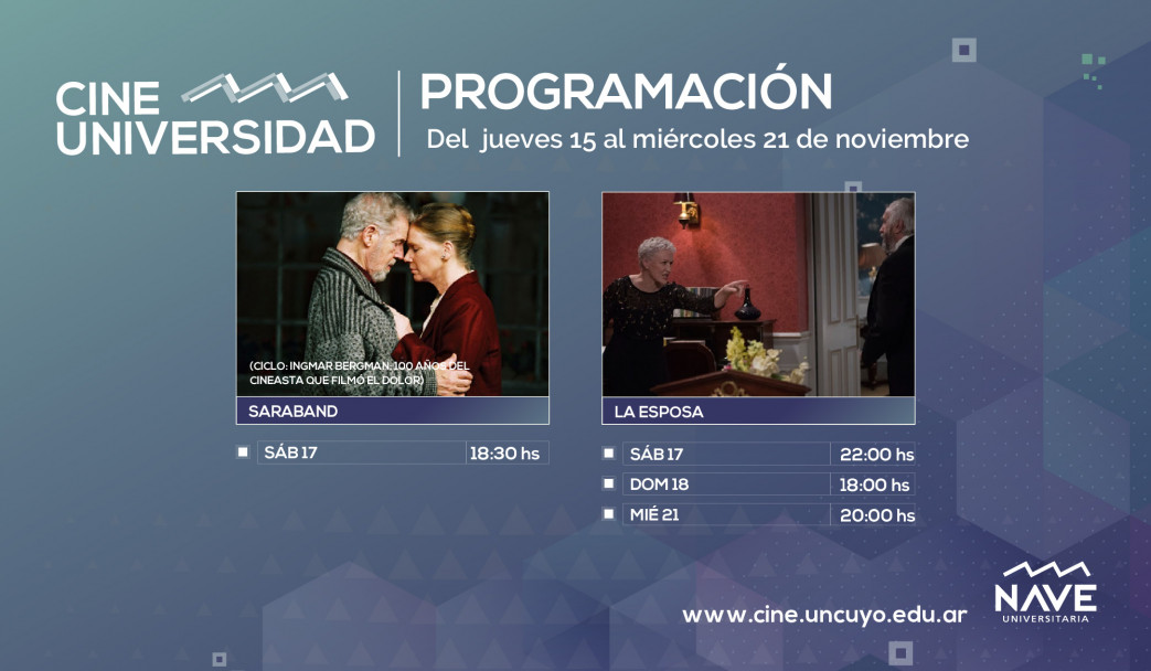 imagen Programación Cine Universidad del 15 al 21 de noviembre