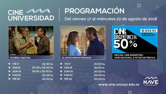 imagen Programación de Cine Universidad del 17 al 22 de agosto