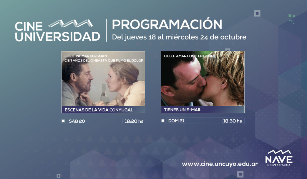 imagen Programación del Cine Universidad - jueves 18 al miércoles 24 de octubre